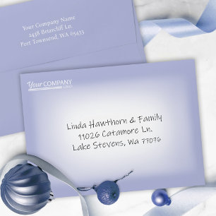 Blue, White Company Business Pre-addressed 5x7 Envelope