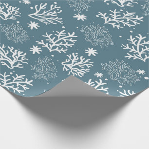 Blue & White Coral Wrapping Paper