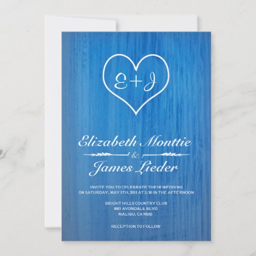 Blue &amp; White Country Wedding Invitations
