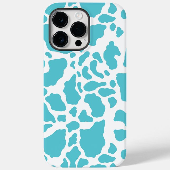 Blue & White Cow Spots Animal Print Pattern Case-Mate iPhone Case (Back)
