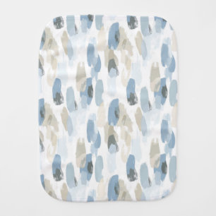 Blue White Cream Abstract Baby Shower Baby Burp Cloth