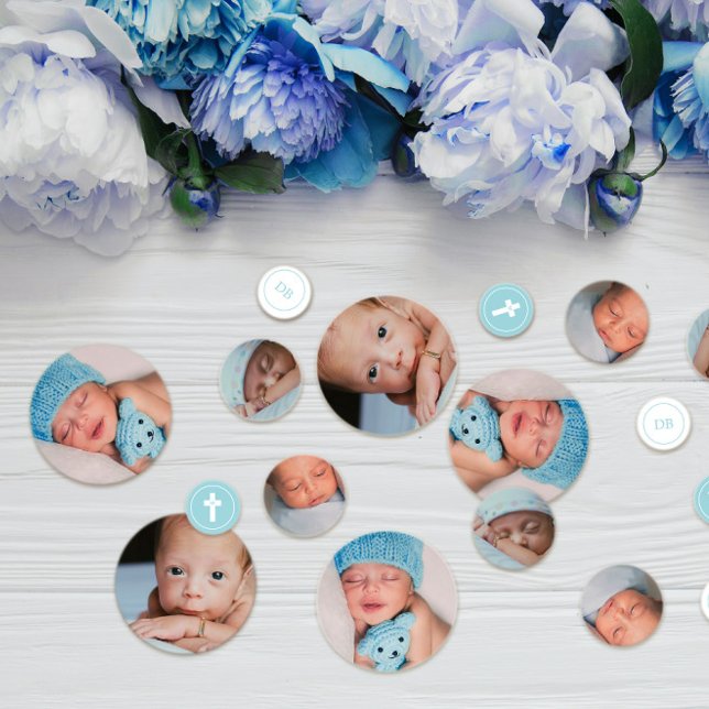 Blue & White Cross - Photo - Baptism Confetti (Creator Uploaded)