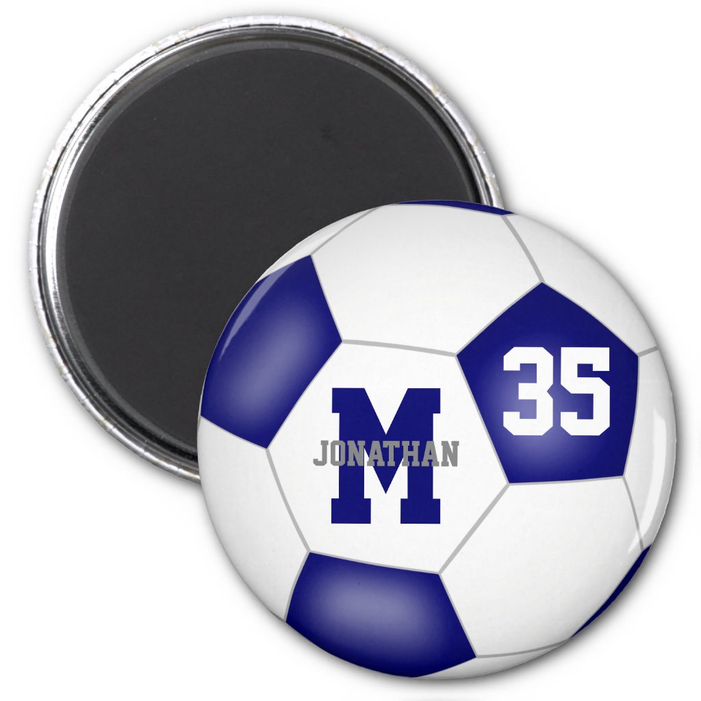 blue white custom soccer team colors magnet