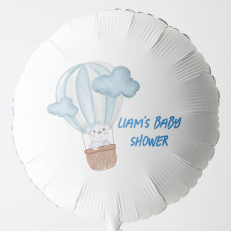 Blue & White Cute Animal Baby Shower Balloons