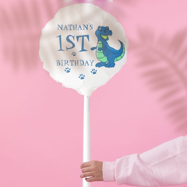 Blue White Cute Paw Dinosaur Themed Birthday Party Balloon (Blue White Cute Paw Dinosaur Themed Birthday Party Balloon)