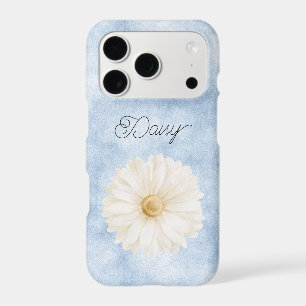 Blue White Daisy Flower iPhone 17 Pro Case