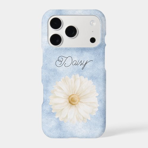 Blue White Daisy Flower iPhone 17 Pro Case