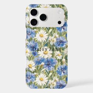 Blue White Daisy Flowers iPhone 17 Pro Max Case