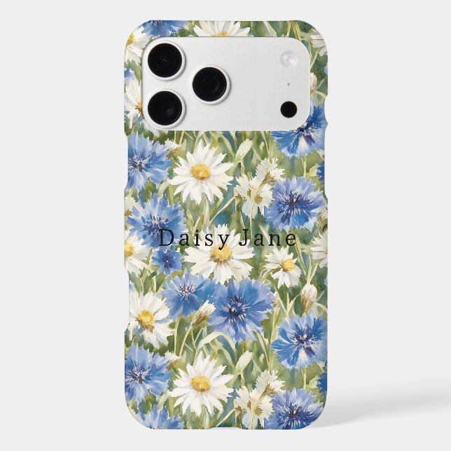 Blue White Daisy Flowers Case-Mate iPhone Case (Back)