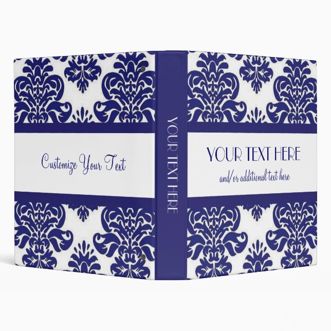 Blue & White Damask 3 Ring Binder (Background)