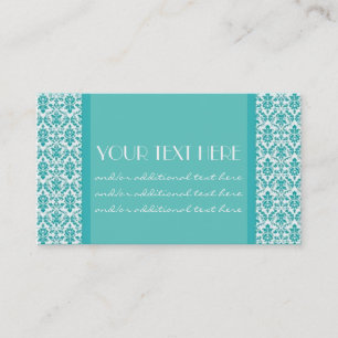 Blue&White Damask Business Card