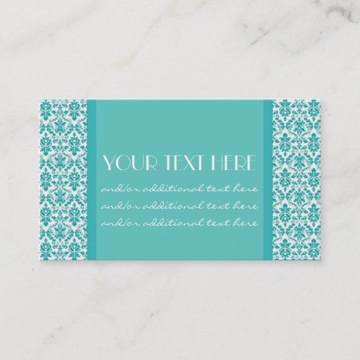 Customizable Blue&amp;White Damask Business Card Templates