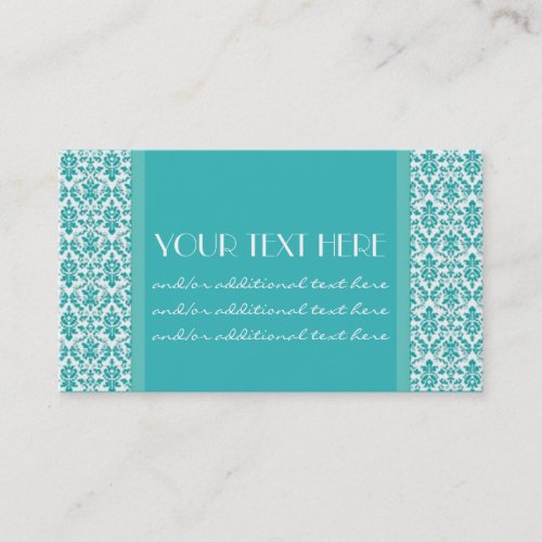 Blue&amp;White Damask Business Card Template