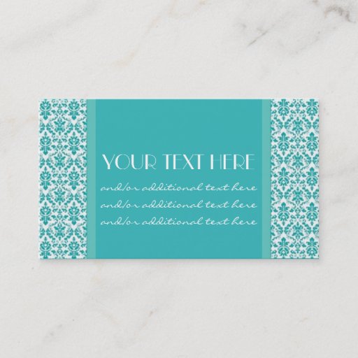Customizable Blue&amp;White Damask Business Card Template