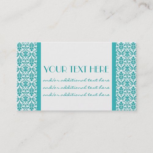 Blue&amp;White Damask Business Cards