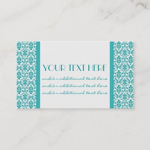 Customizable Blue&amp;White Damask Business Cards