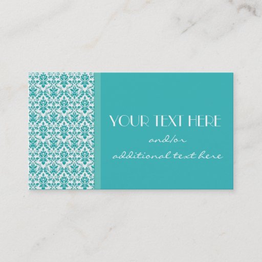 Customizable Blue&amp;White Damask Business Card Templates