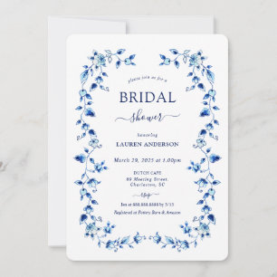 Blue & White Delft Bridal shower Invitation