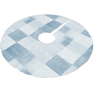 Blue White Denim Jean Christmas Brushed Polyester Tree Skirt