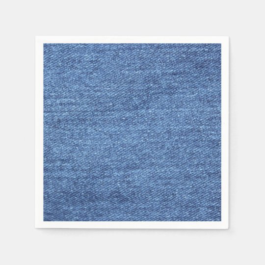Blue White Denim Look Texture Paper Napkin