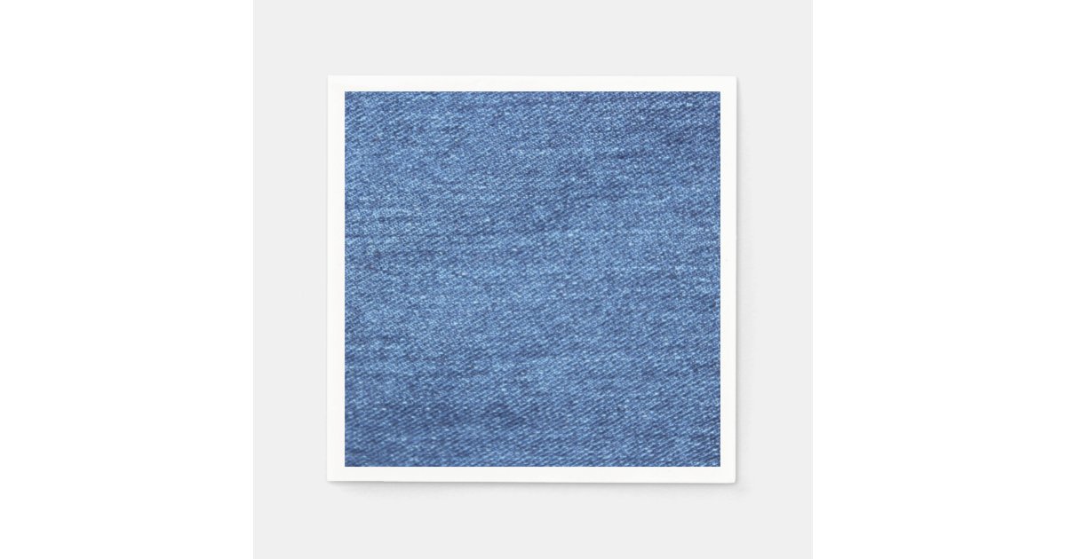 Blue White Denim Look Texture Paper Napkin