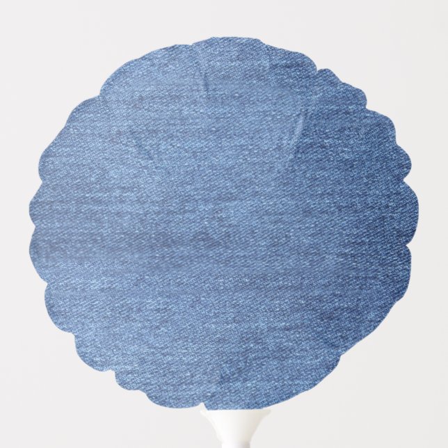 Blue White Denim Texture Look Image Balloon (Front)