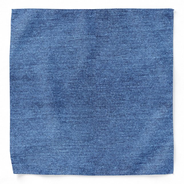 Blue White Denim Texture Look Image Bandana (Front)