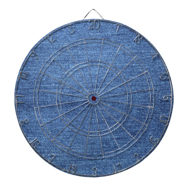 Blue White Denim Texture Look Image Dartboard (Front)