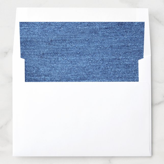 Blue White Denim Texture Look Image Envelope Liner (In Envelope)