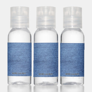 Blue White Denim Texture Look Image Hand Sanitizer