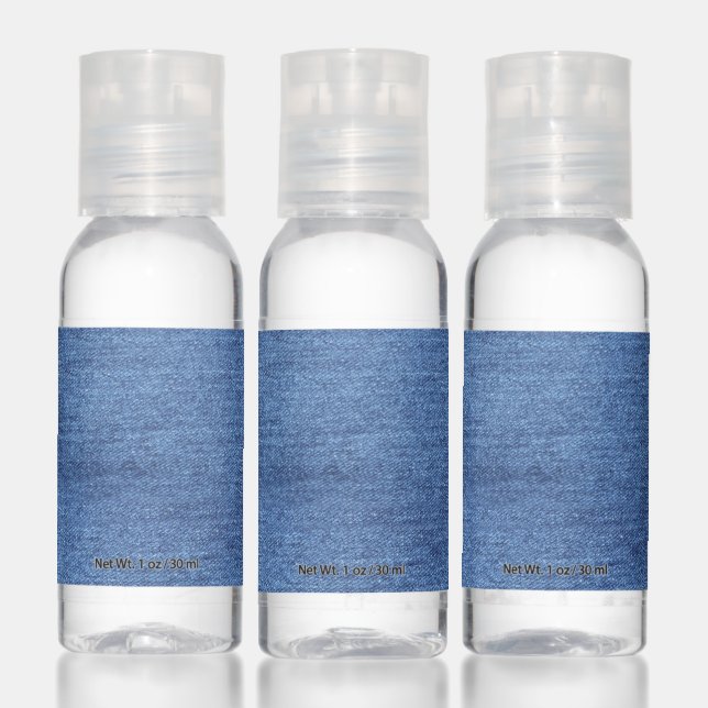 Blue White Denim Texture Look Image Hand Sanitizer (Set)