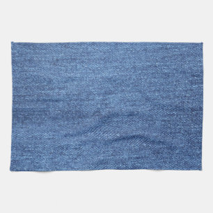 Blue White Denim Texture Look Image Kitchen Towel