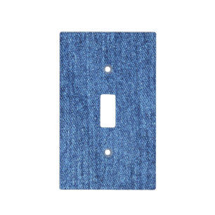 Blue White Denim Texture Look Image Light Switch Cover