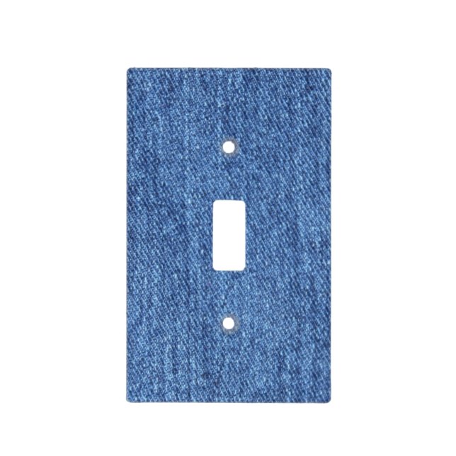 Blue White Denim Texture Look Image Light Switch Cover (Front)