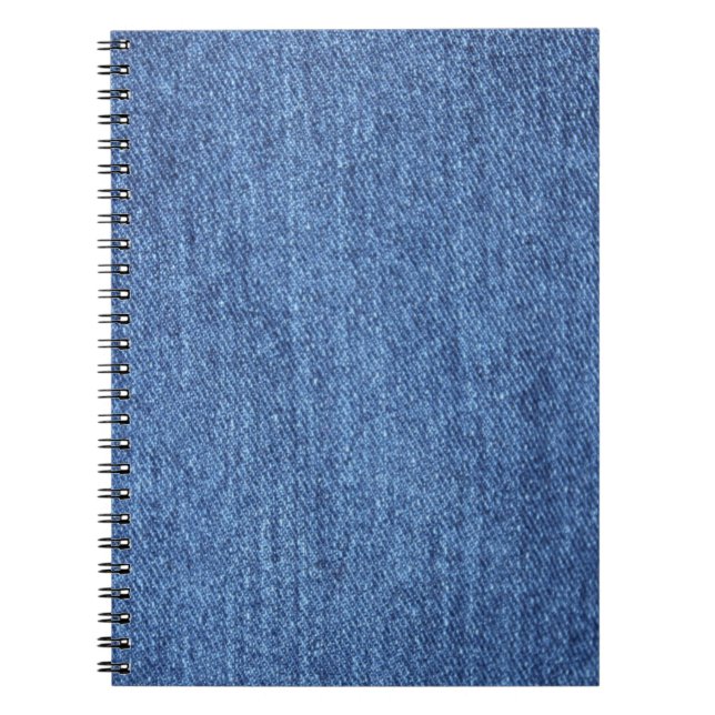 Blue White Denim Texture Look Image Notebook (Front)