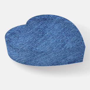 Blue White Denim Texture Look Image Paperweight