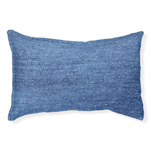 Blue White Denim Texture Look Image Pet Bed