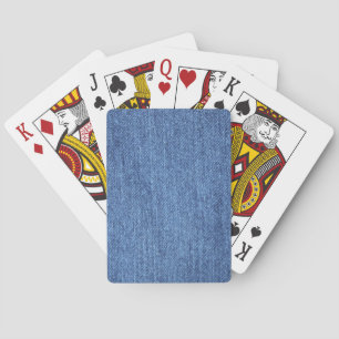 Blue White Denim Texture Look Image Poker Cards