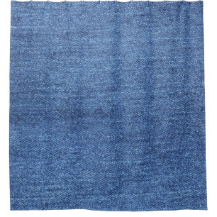 Blue White Denim Texture Look Image Shower Curtain