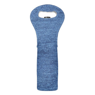 Blue White Denim Texture Look Image Wine Bag