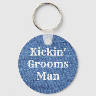 Blue White Denim Theme Wedding Keychain