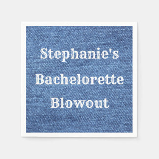 Blue White Denim Theme Wedding Napkins