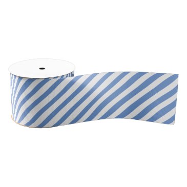 Blue & White Diagonal Stripes  Customizable Color