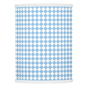 Blue White Diamond Checker Pattern Lamp Shade