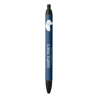 Blue &amp; White Dog Silhouette Veterinary Clinic Pen