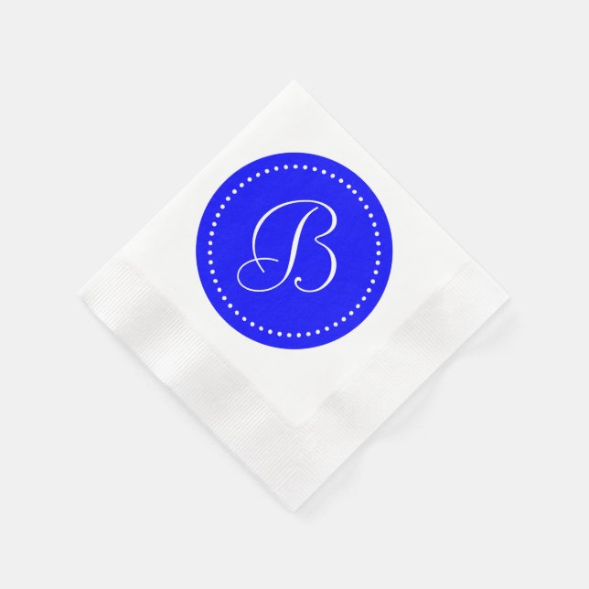 Blue/White Dot Monogram Napkins (Corner)