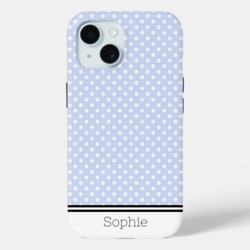 Blue White  Dots Custom Samsung iPhone 15 Case
