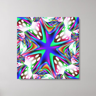 Blue White Dots Wrapped Canvas Print