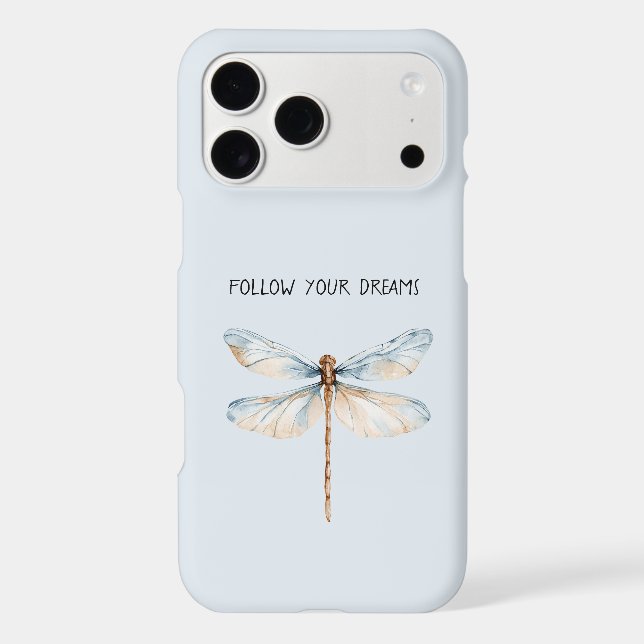 Blue White Dream Dragonfly Birthday iPhone Case (Back)