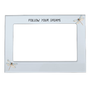 Blue White Dream Dragonfly Birthday Magnetic Frame